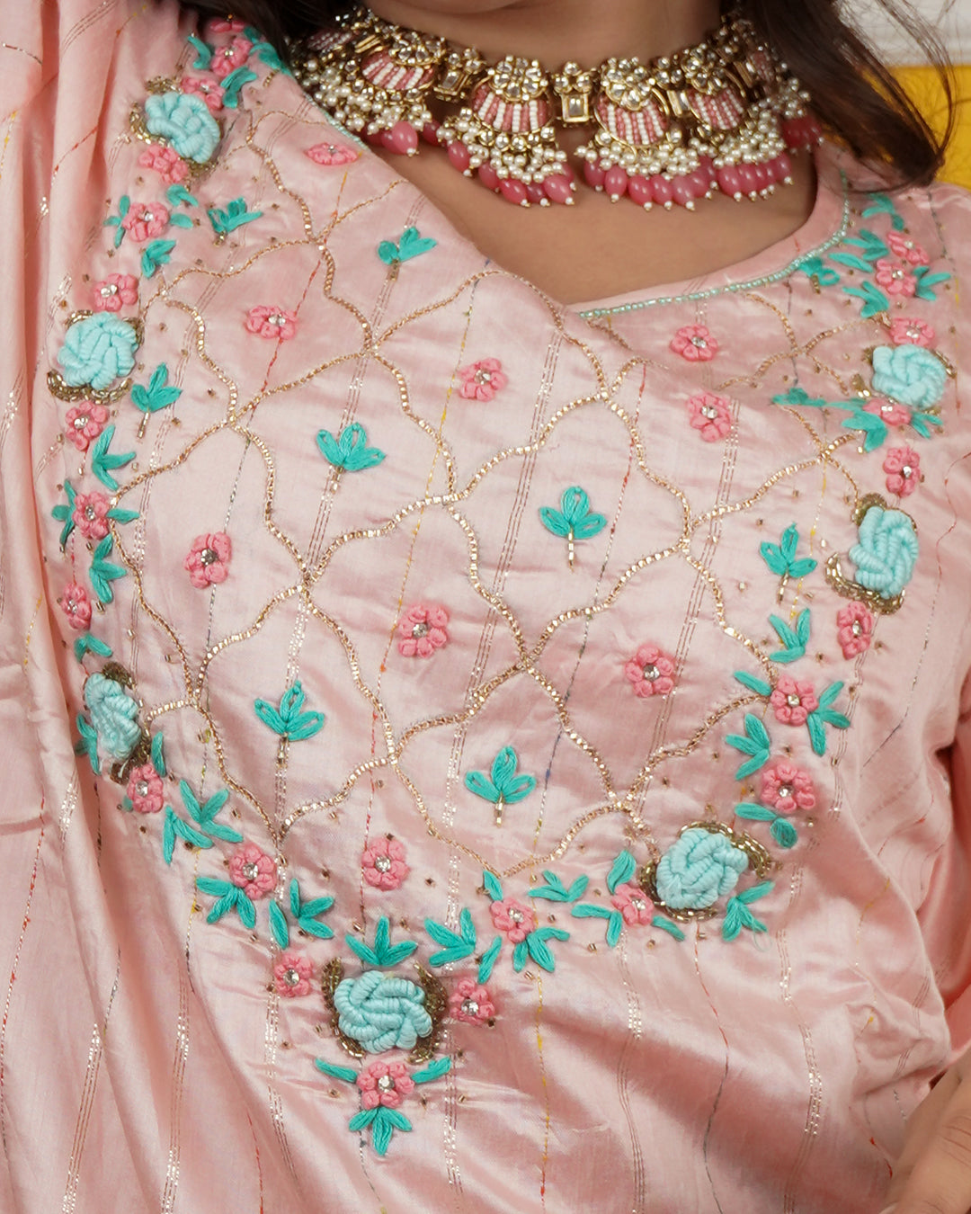 Chandri Silk Kurti Set