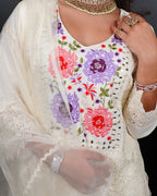 Embroidered Mirror Work Kurti Set