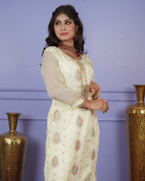 Banarasi Boota Straight Kurti Set
