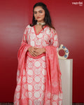 Printed Kurti Set with Lace Detailing