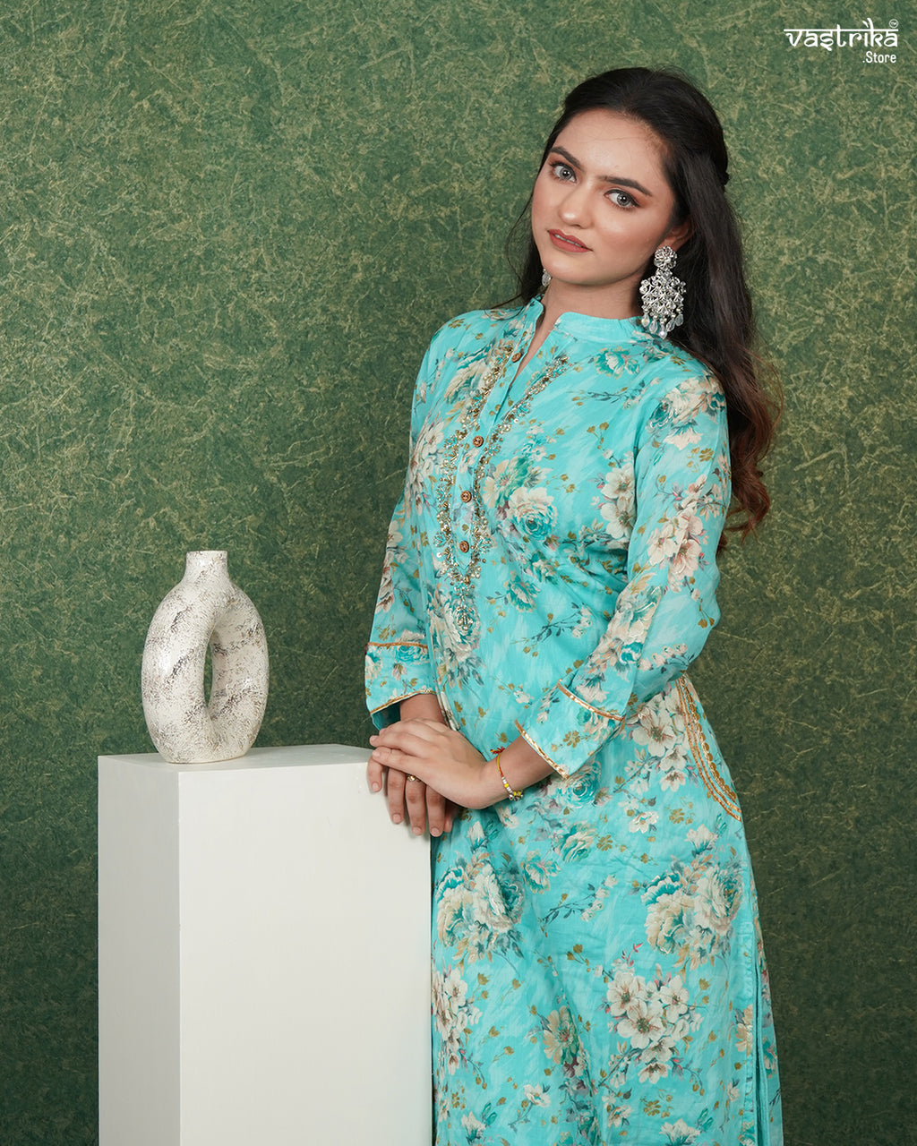 Printed Kurti Set with Handwork
