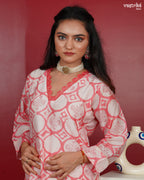 Printed Kurti Set with Lace Detailing
