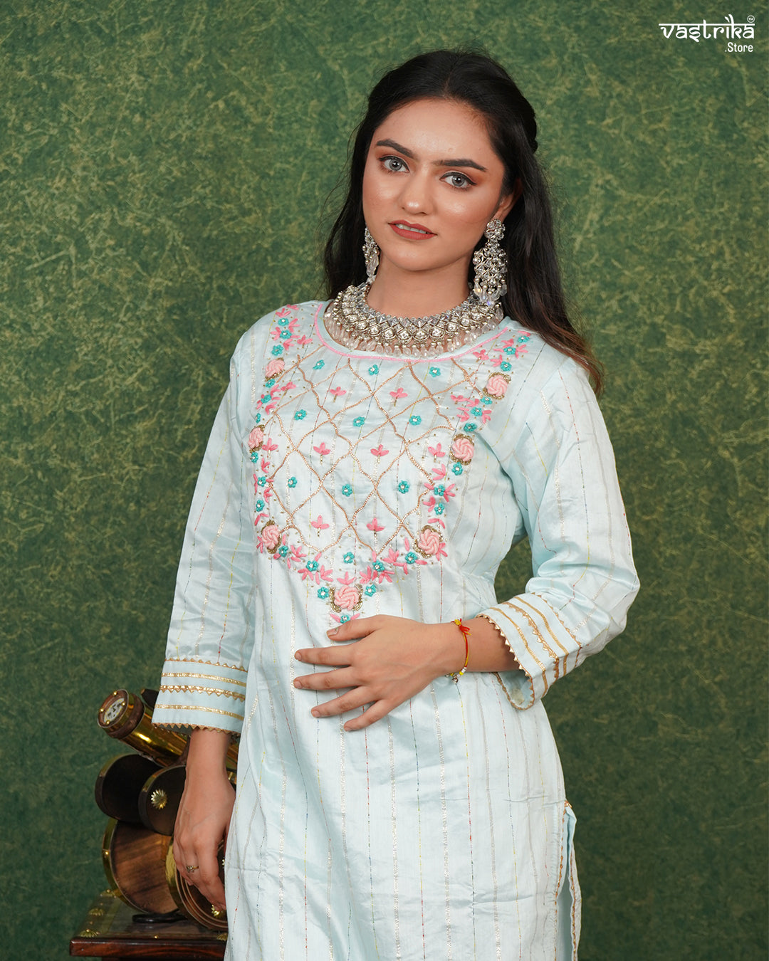 Graceful Hand-Embroidered Kurti Set