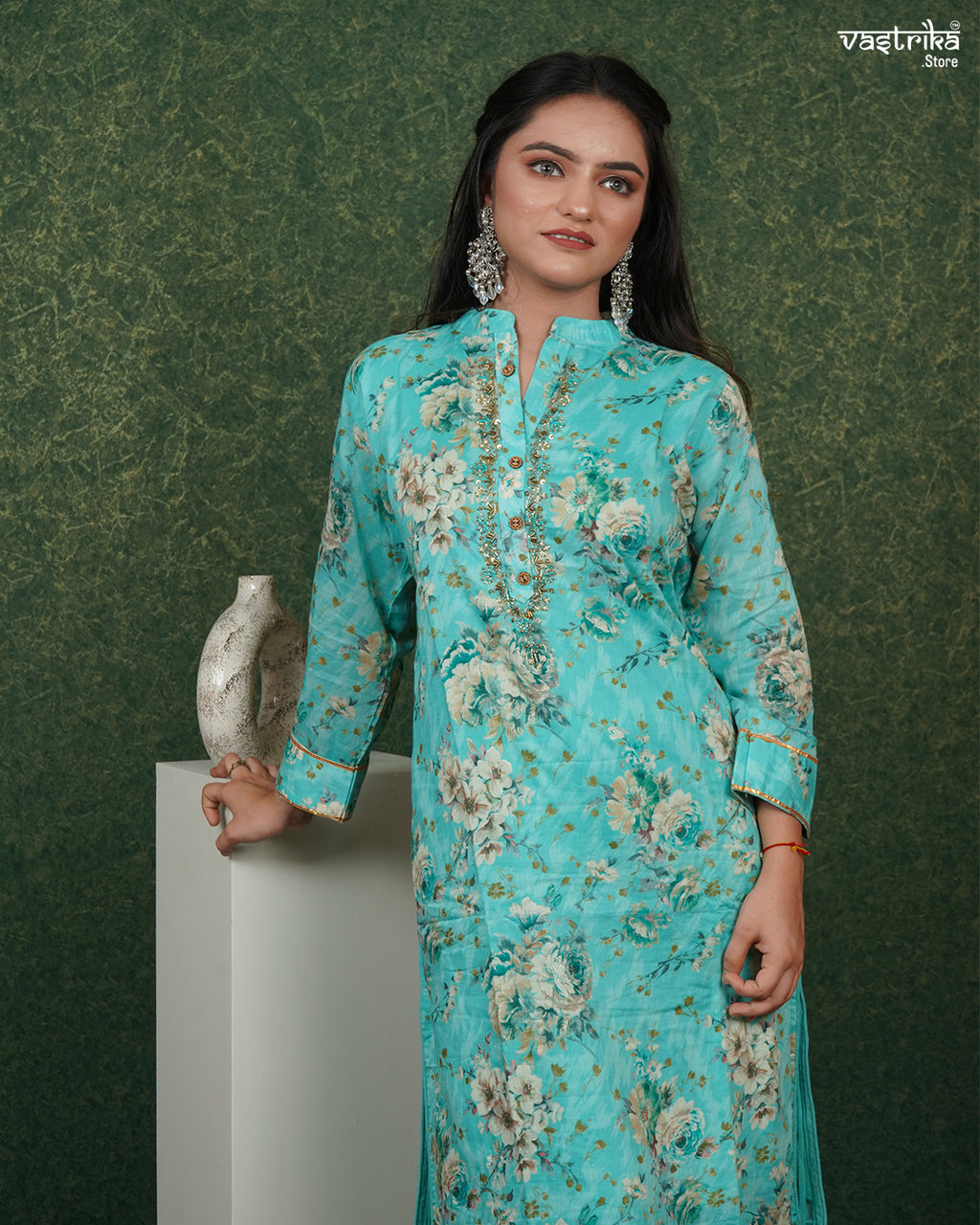 Printed Kurti Set with Handwork