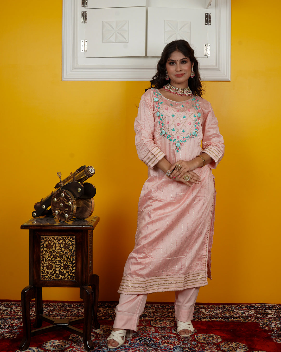 Chandri Silk Kurti Set