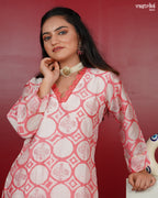Printed Kurti Set with Lace Detailing