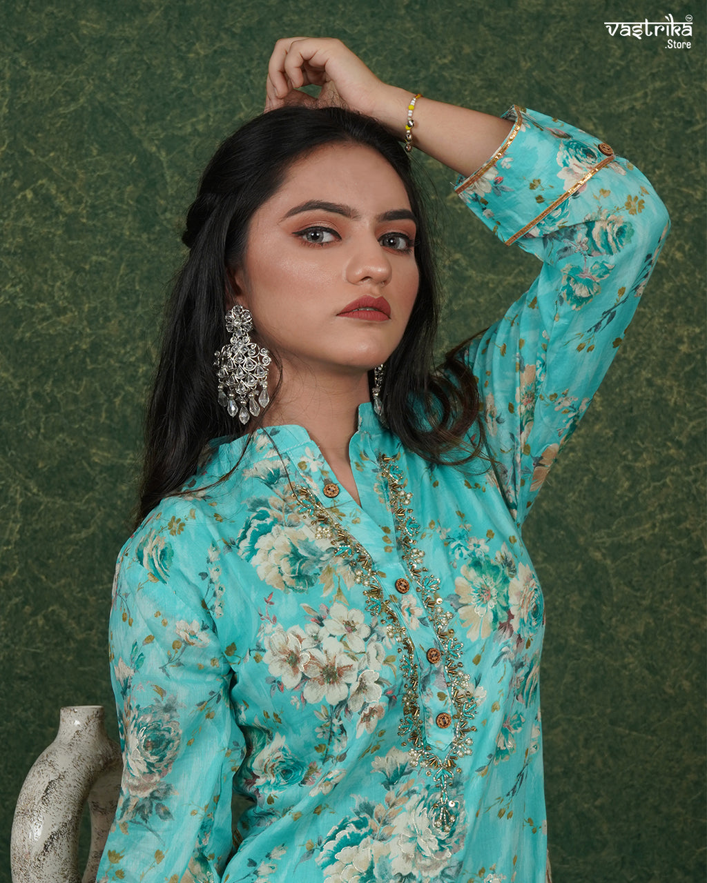 Printed Kurti Set with Handwork