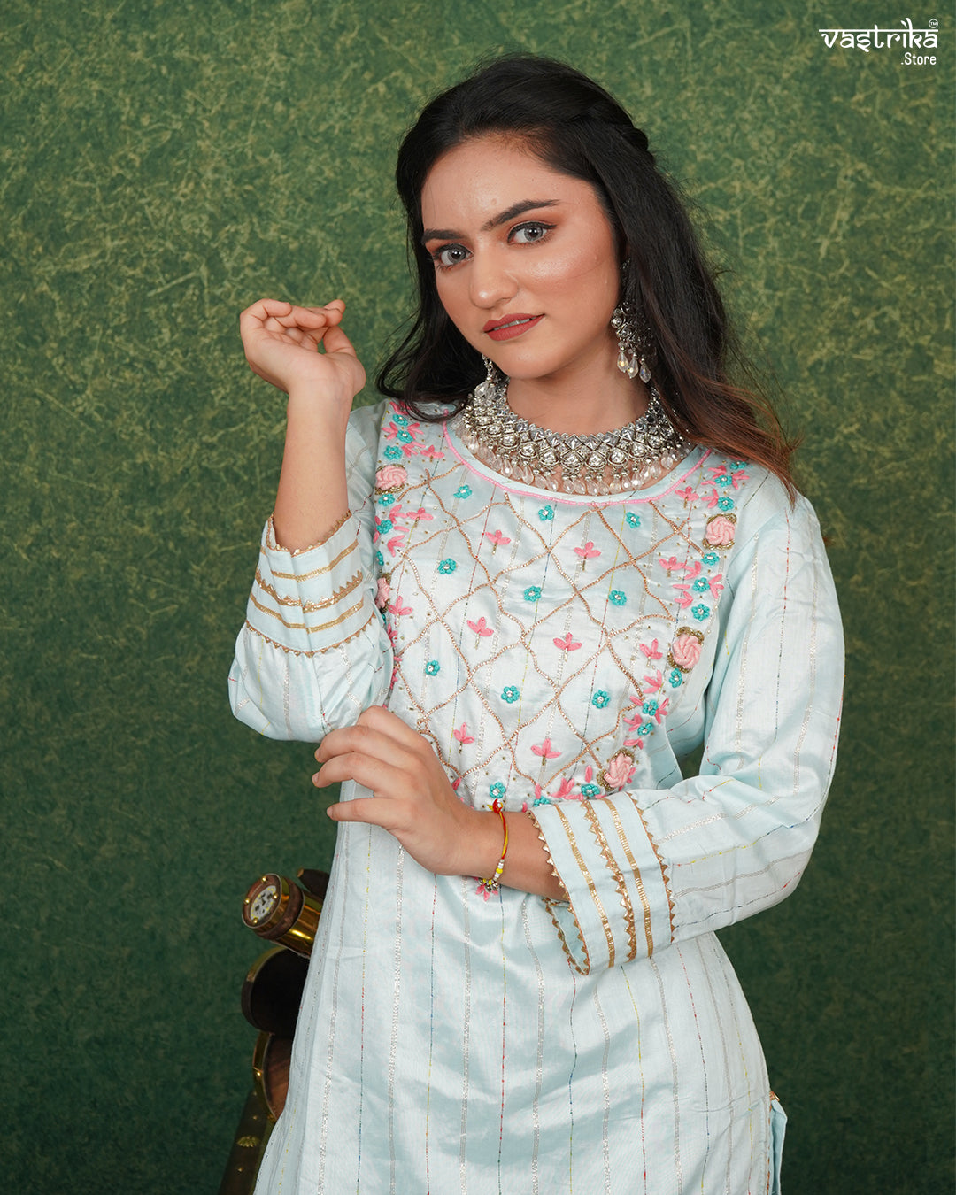 Graceful Hand-Embroidered Kurti Set