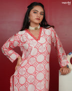 Printed Kurti Set with Lace Detailing