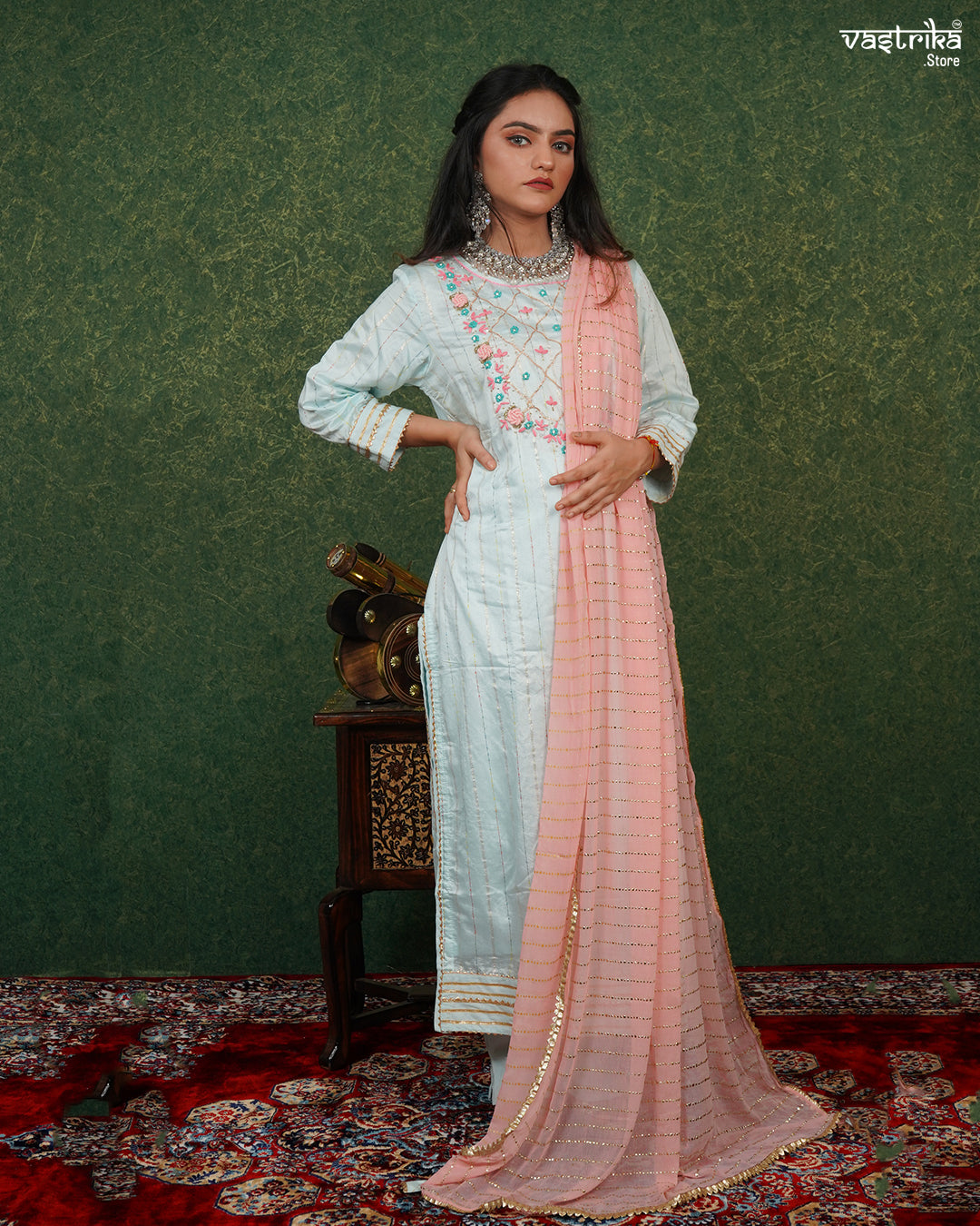 Graceful Hand-Embroidered Kurti Set