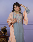 Thread & Chikankari Kurti Set