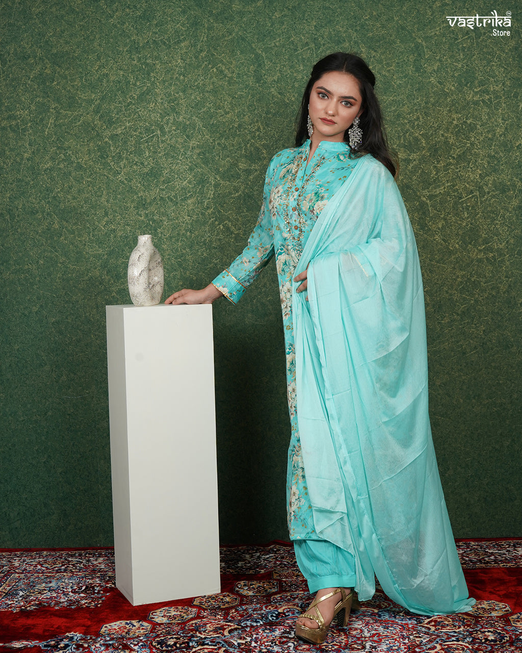 Printed Kurti Set with Handwork