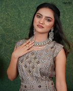 Printed Frock-Style Sharara Set
