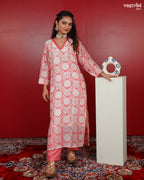 Printed Kurti Set with Lace Detailing