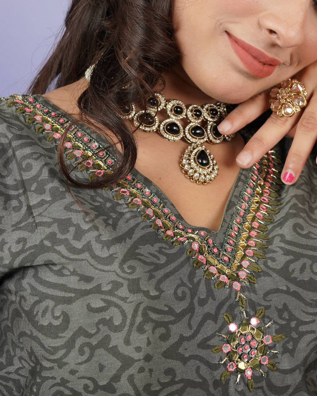 Self-Printed Kurti Set