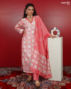 Printed Kurti Set with Lace Detailing