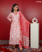 Printed Kurti Set with Lace Detailing