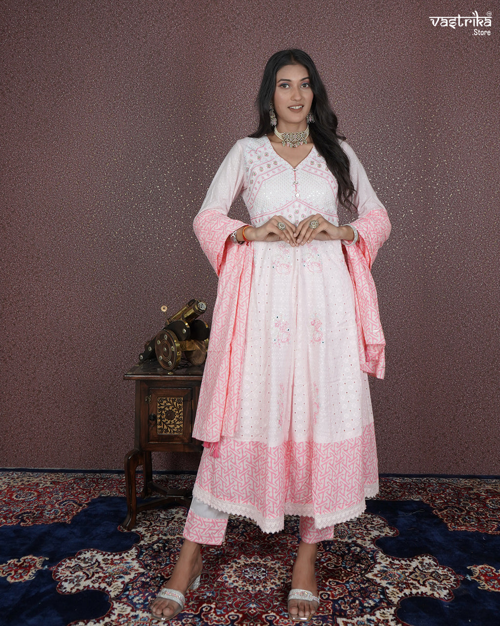 Resham Embellished Frock Suit Set