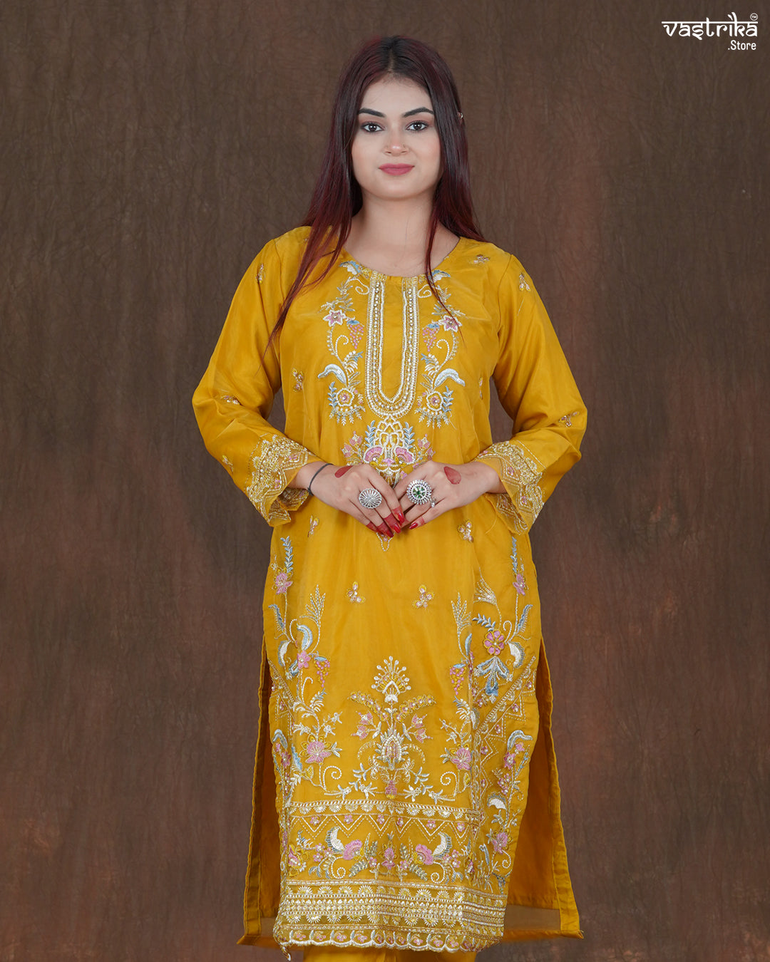 Zariya Handworked Jari Kurti Set