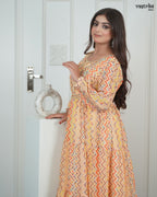 Hand-Worked Round Neck Shirt-Style Frock