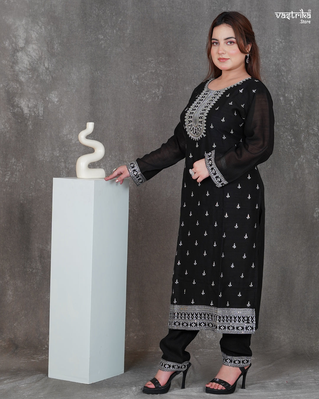 Round Neck Kurti Set