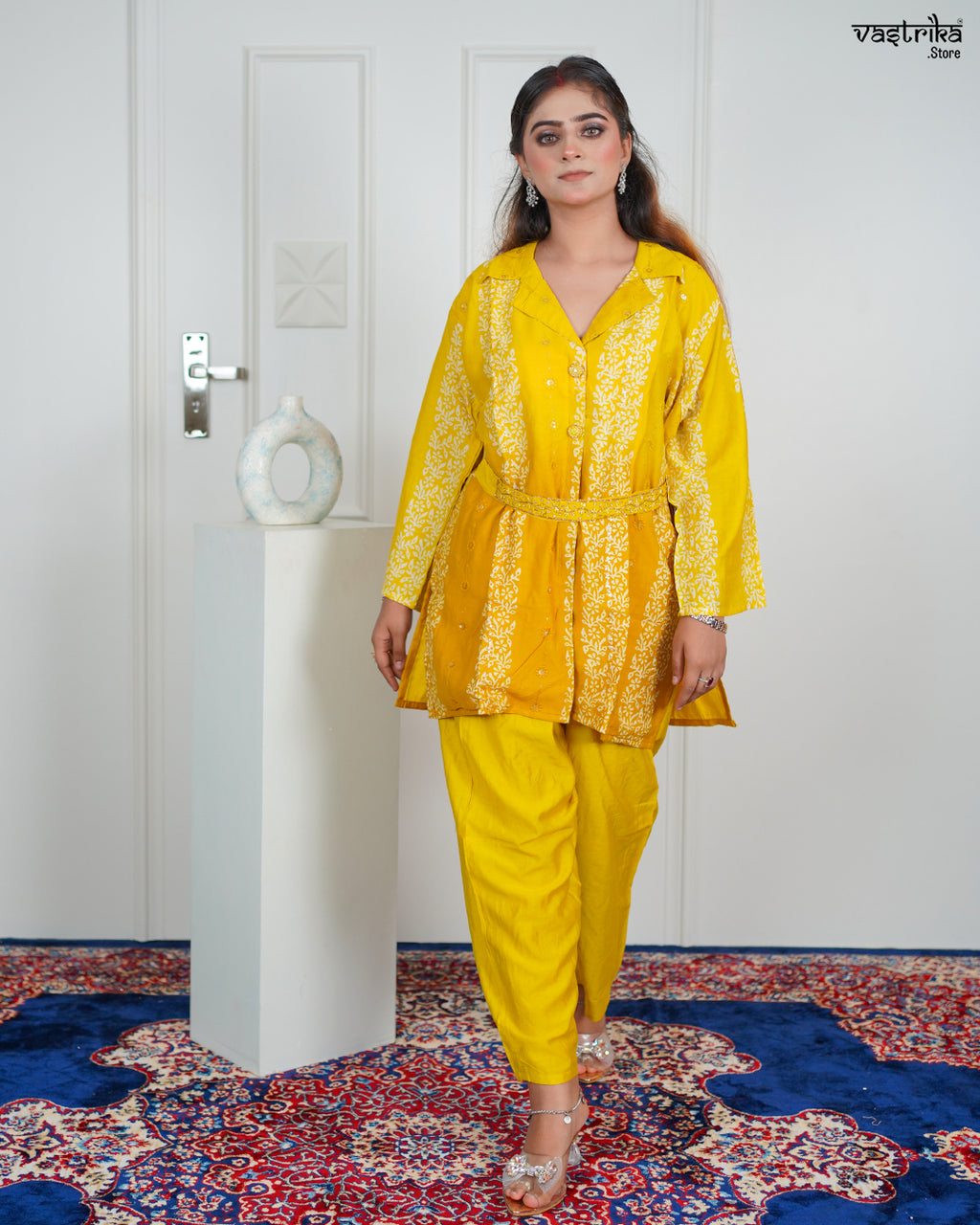 Yellow Silk Coord Set
