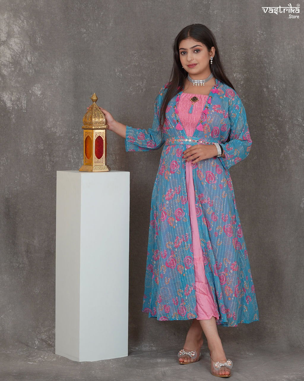 Belted Bloom Frock Set