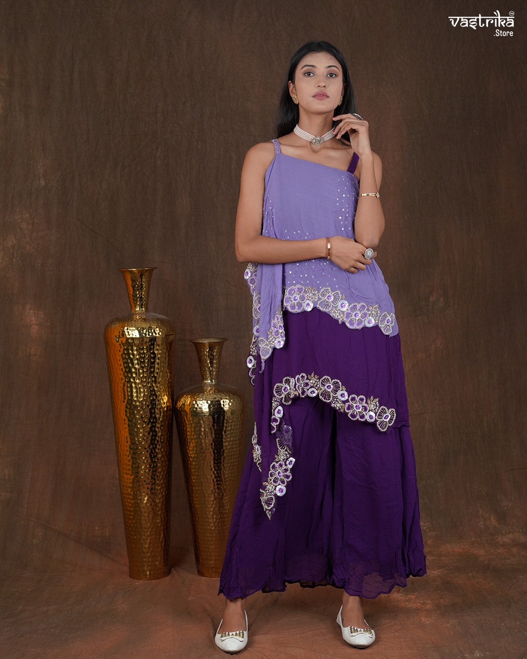 Georgette Poncho-Style Western Dress