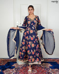Navy Angrakha Frock Set