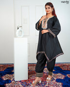 Black Roman Silk Signature Kurti Set