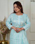 Cotton Kurti Set with Chanderi Dupatta