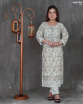 Cotton Kurti Set with Chikan Work