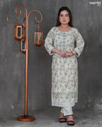 Cotton Kurti Set with Chikan Work