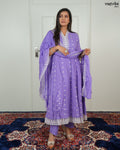 Thread Work V-Neck Frock Set