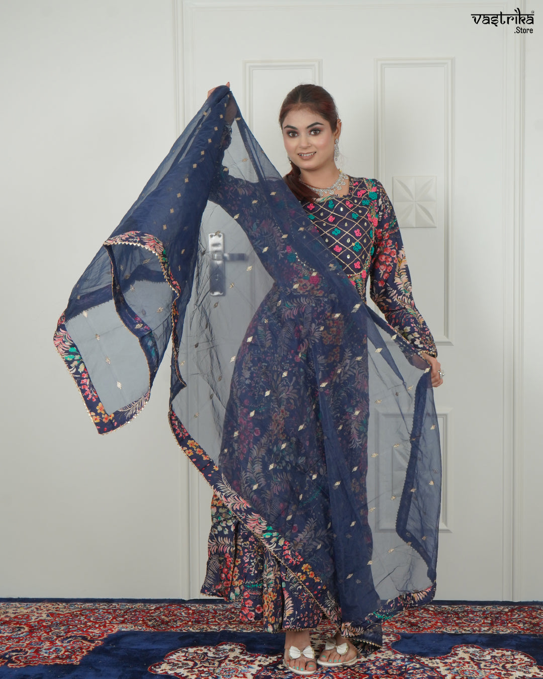 Straight Jari Work Kurti Set