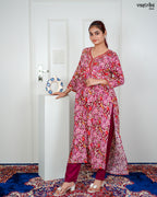 Wine Aalia Flare Frock Set