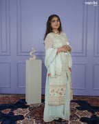 Elegant Resham Embroidered Sharara Set