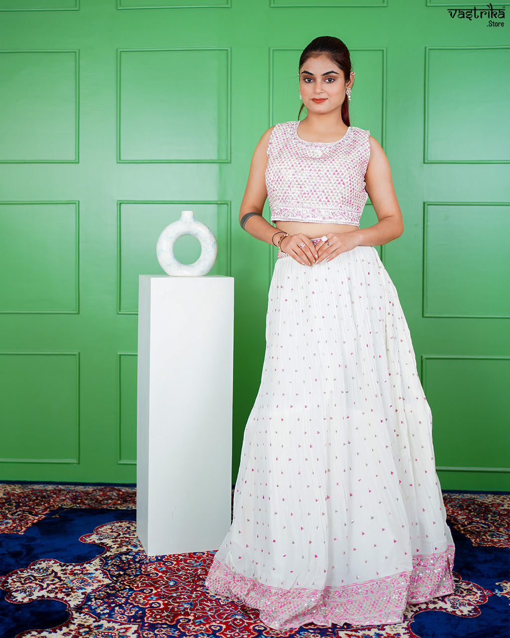 Off-White Georgette Co-ord Set