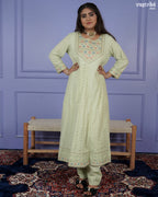 Chikankari Frock-Style Kurti Set