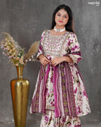 Purple Ryon Cotton Kurti Set