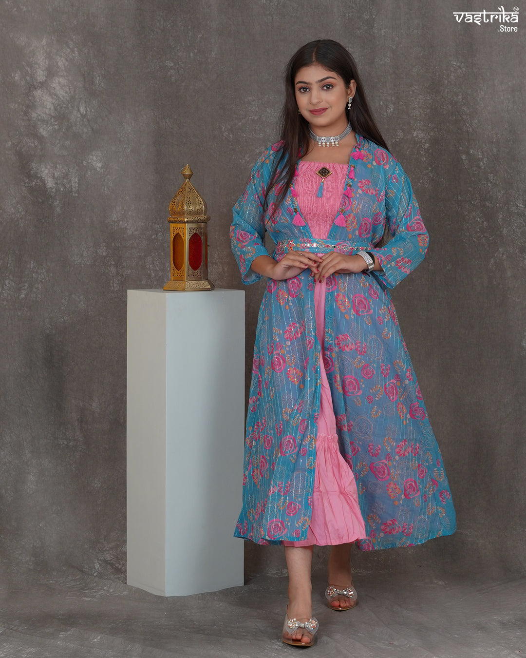 Belted Bloom Frock Set