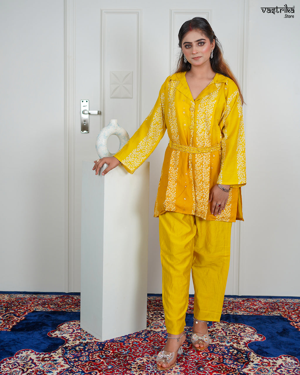 Yellow Silk Coord Set
