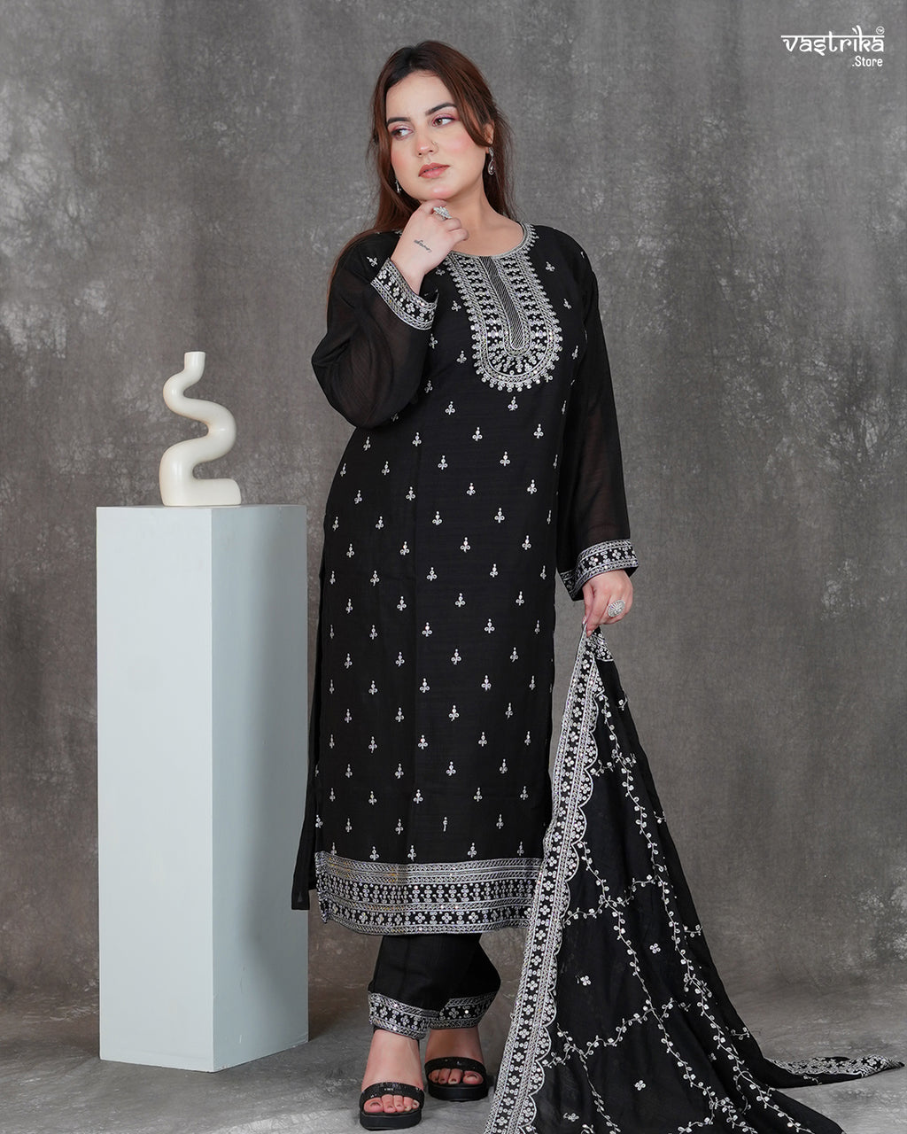 Round Neck Kurti Set