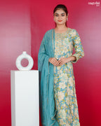 Firozi Maslin Frock Set