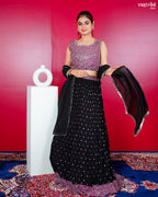 Black Georgette Co-ord Set