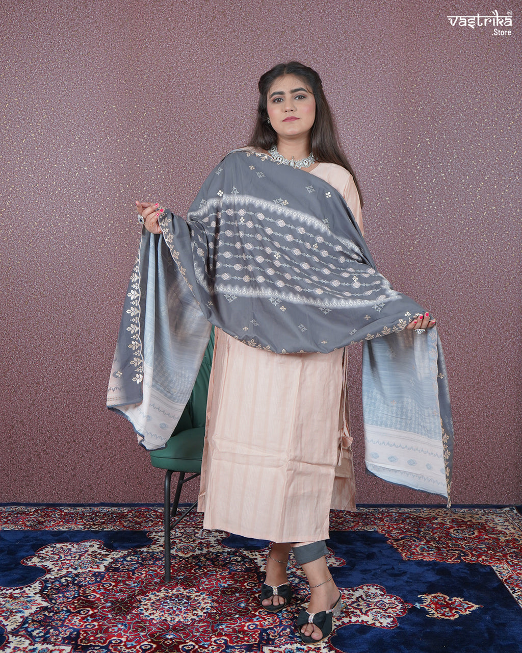 Hand-Embroidered Kurti Set