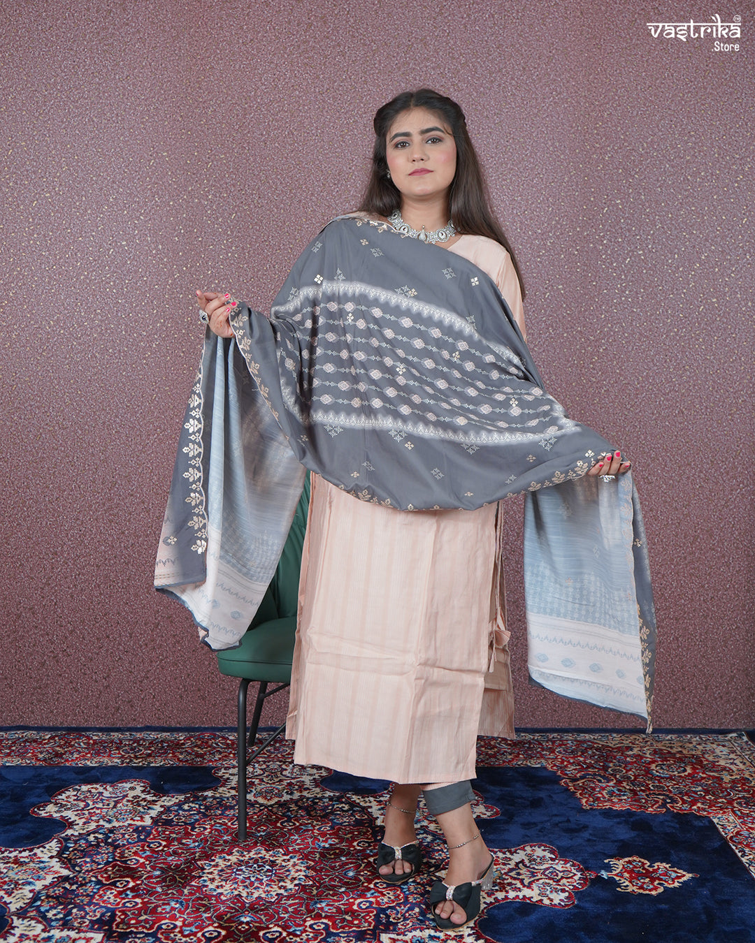 Hand-Embroidered Kurti Set