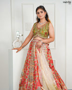 Fawn Silk & Khadi Silk Crop Top Set