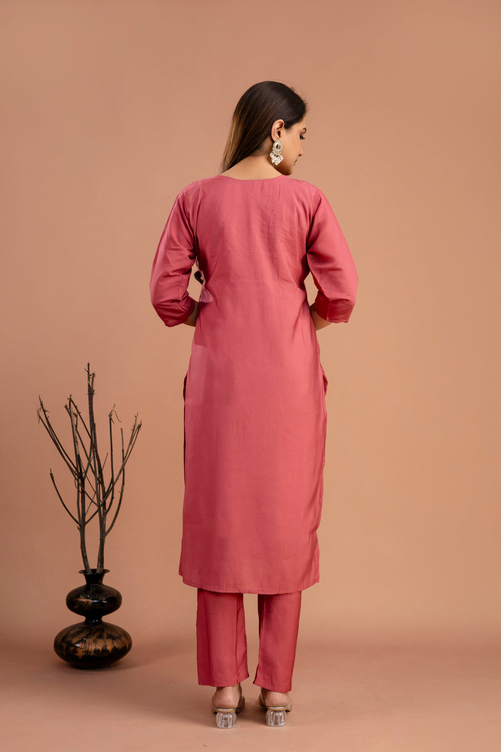 Handworked Kurti Set with Plain Dupatta
