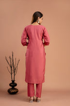 Handworked Kurti Set with Plain Dupatta